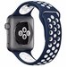 Curea iUni compatibila cu Apple Watch 1/2/3/4/5/6/7, 38mm, Silicon Sport, Albastru/Alb